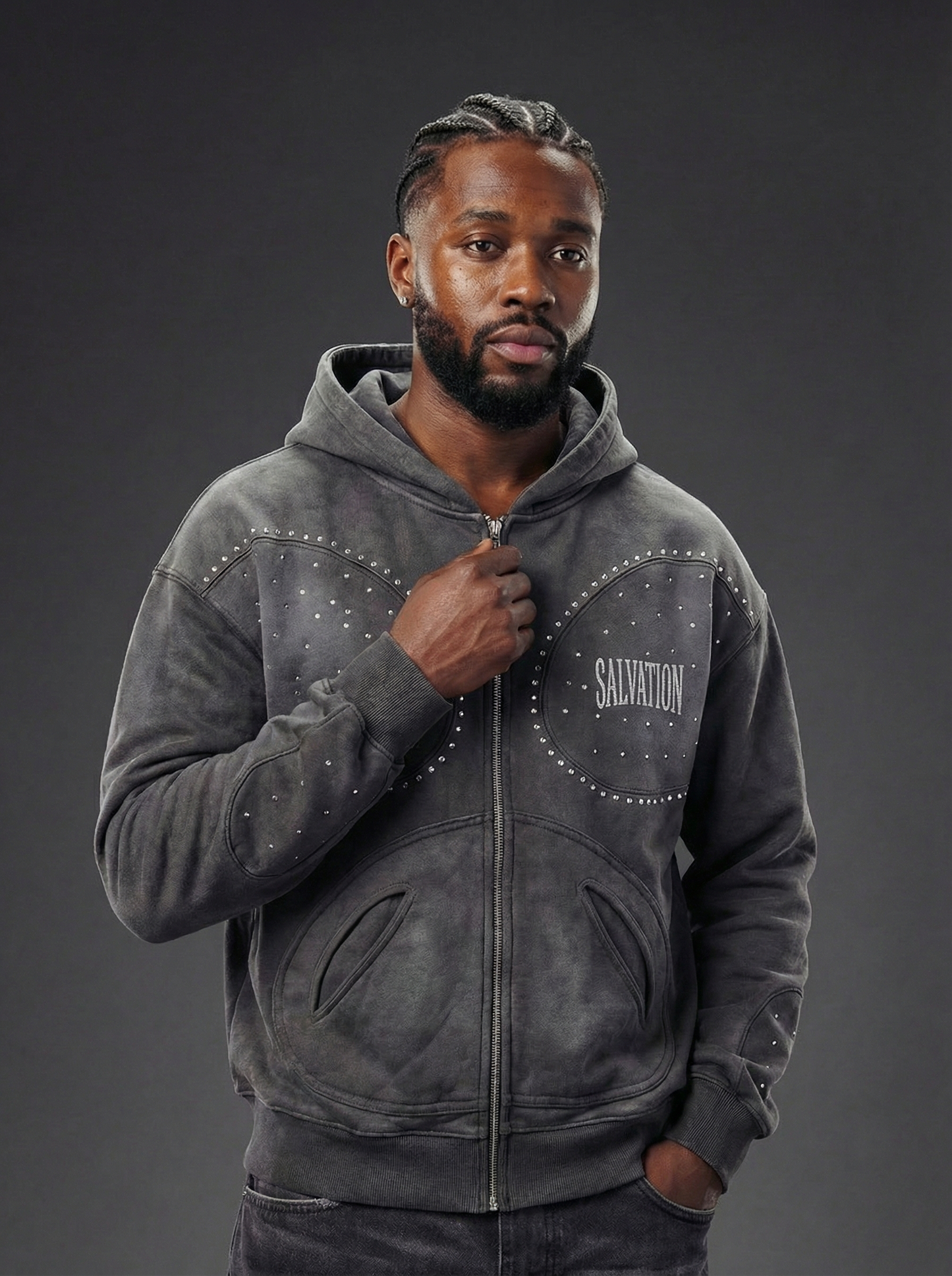 Gray Salvation Hoodie